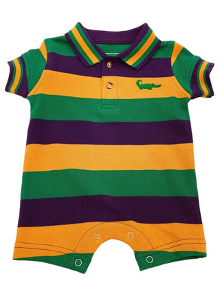Lulu Bebe Mardi Gras Striped SS Shortall