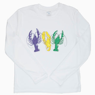 Azarhia Three Crawfish LS White Dri-Fit Shirt