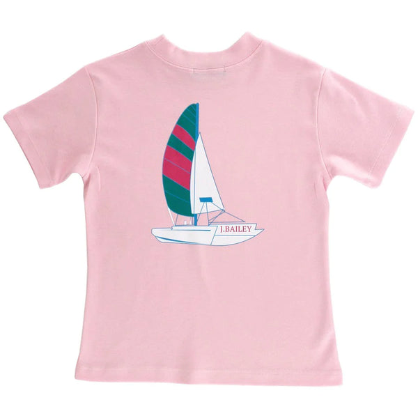 J. Bailey Logo Tee Shirt - Hobie Cat on Pink