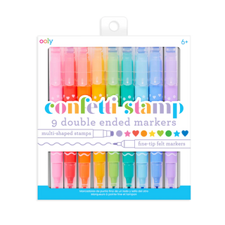 Ooly Confetti Stamp Double Ended Markers - Set of 9