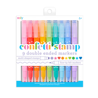 Ooly Confetti Stamp Double Ended Markers-Set of 9