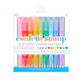 Ooly Confetti Stamp Double Ended Markers-Set of 9