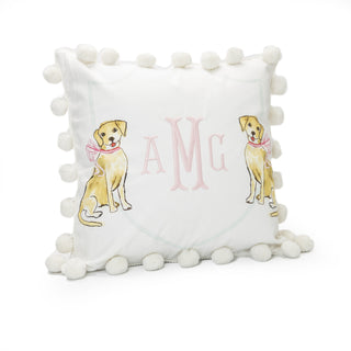 Over the Moon Gift Yellow Lab Pillow - Pink