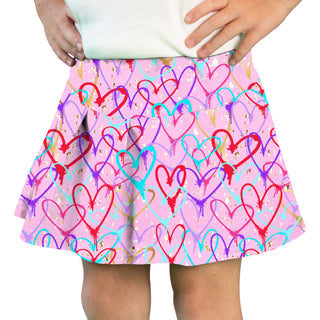 Azarhia Athleisure Tennis Skirt - Heart Spray Paint