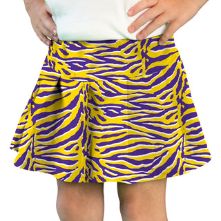 Azarhia Athleisure Tiger Print Gathered Tennis Skirt