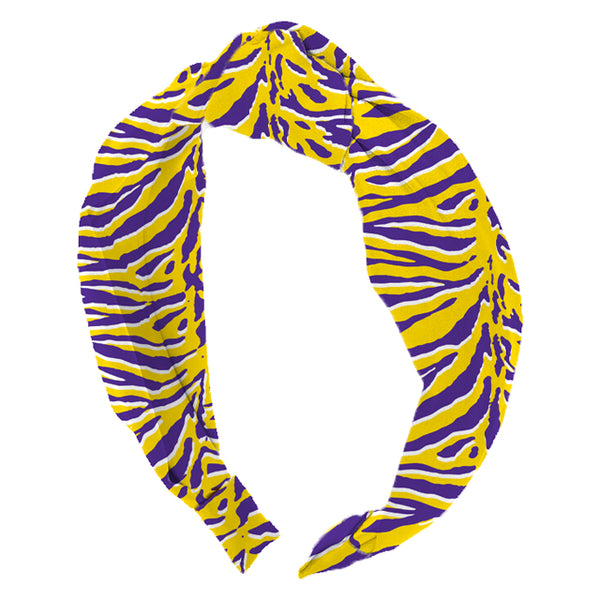 Azarhia Purple/Gold Knotted Tigers Headband