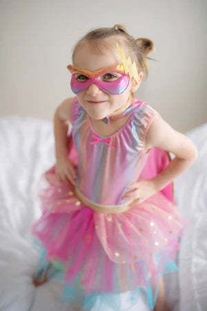 Super Duper Tutu/Cape/Mask Set - Pink/Gold