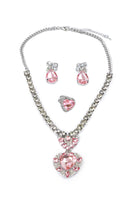 The Marilyn - Pink/Silver 4Pc Chunky Jewelry Set