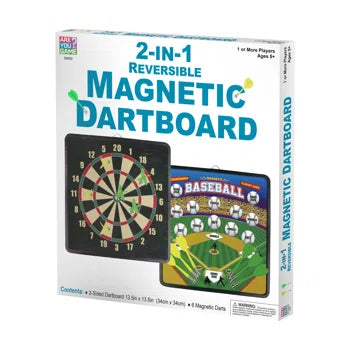 2-in-1 Reversible Magnetic Baseball/Dart Board Set