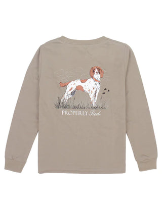Properly Tied L/S Springer Spaniel Brown Graphic Tee