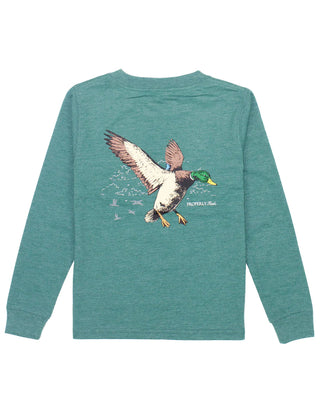 Properly Tied L/S Mallard Flight Hunter Heather Graphic Tee