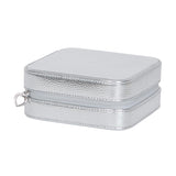 Vegan Leather Square Jewelry Box - Silver