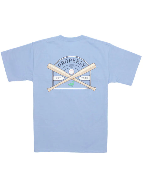 Properly Tied S/S Light Blue Baseball Shield Graphic Tee