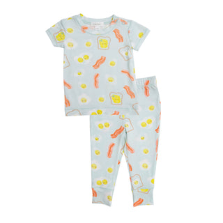 2Pc Angel Dear Blue Bacon and Eggs Loungewear Set