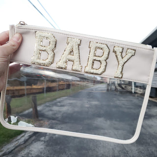 Clear Nylon Chenille Patch Bag