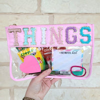 Clear Nylon Chenille Patch Bag