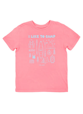 I Like to Camp (& Stuff) Flamingo Pink Vintage Tee