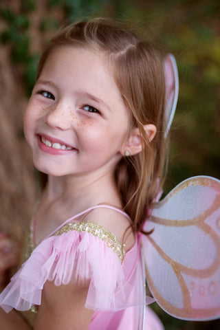 5/7 Great Pretenders Gold Butterfly Dress with Fairy Wings Costume