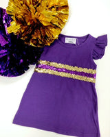 Purple & Gold Sequin Game Day Dress
