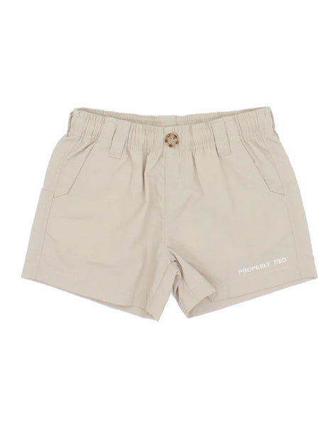 Properly Tied Boys Fairway Shorts - Tan Khaki