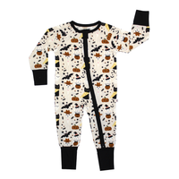 Spooky Cute Beige Halloween Bamboo Pajamas