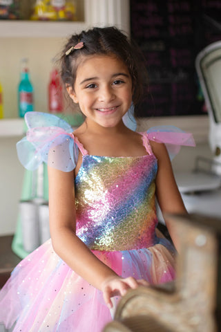 Great Pretenders Rainbow Fairy Dress & Wings Costume