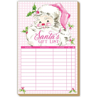 Santa's Gift List Pink Santa Luxe Large Notepad