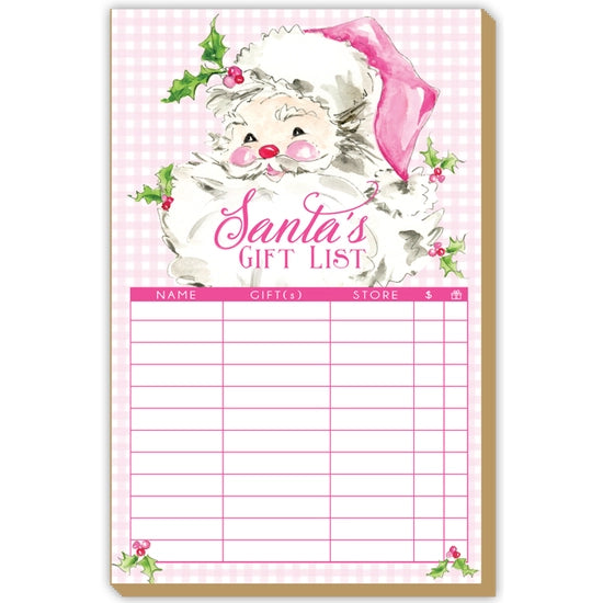 Santa's Gift List Pink Santa Luxe Large Notepad
