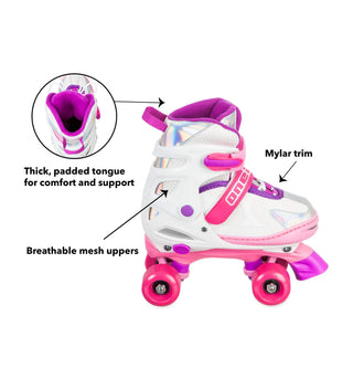 One2Go Adjustable Quad Roller Skates - Pink