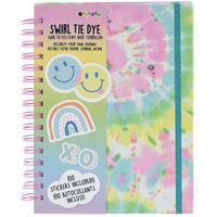 Swirl Tie Dye Hardcover Journal with with Stickers