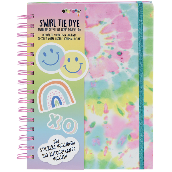 Swirl Tie Dye Hardcover Journal with with Stickers