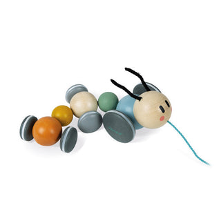 Janod Sweet Cocoon pull-along wooden caterpillar, additional view