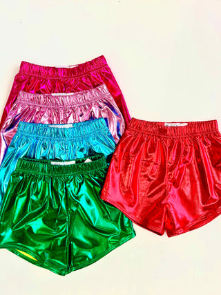 Blended Spirit Dark Green Metallic Shorts
