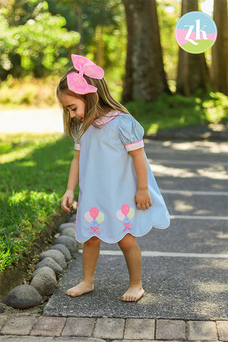Zuccini Blue Balloons Kendall Birthday Dress