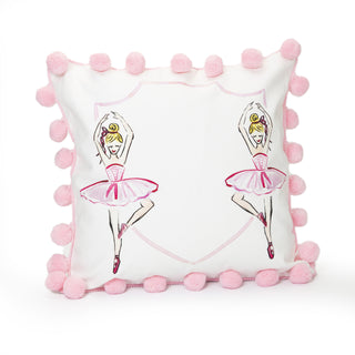 Over the Moon Gift Ballerina Pom Pom Pillow
