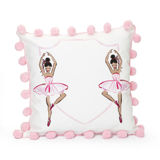 Over the Moon Gift Ballerina Pom Pom Pillow