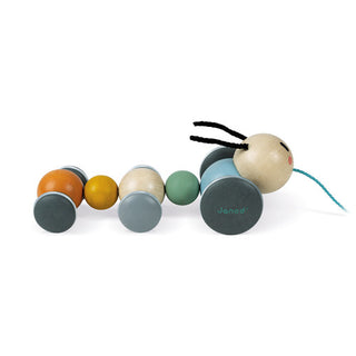 Janod Sweet Cocoon pull-along wooden caterpillar, additional view