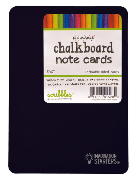 12Pk Reversible Chalkboard Note Cards/Flash Cards