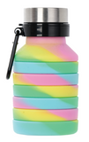 Swirl Tie Dye Silicone Collapsible Water Bottle