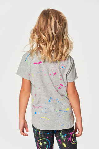 Chaser Girl Vintage Grey S/S Happy Face Tee