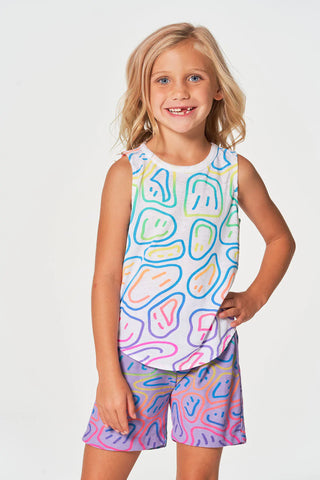 Chaser Girl Vintage Silly Smiley FaceTank Top