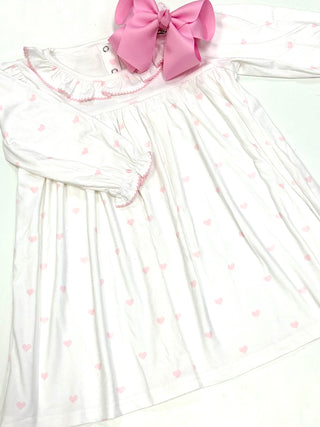 Light Pink Hearts Knit Dress