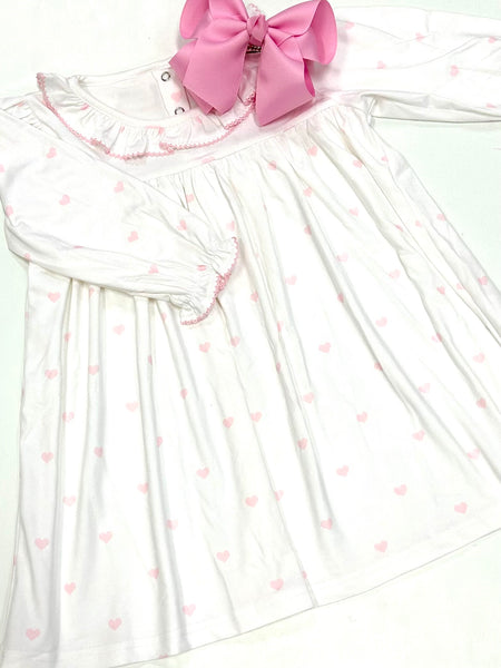 Light Pink Hearts Knit Dress