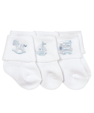 Baby Boy Applique Turn Cuff Socks - 2409