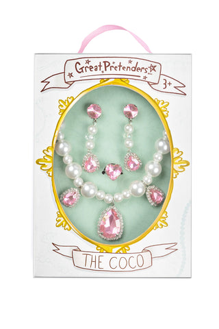 The Coco - Pink/Pearl 4Pc Chunky Jewelry Set