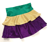 Azarhia Metallic Mardi Gras Tiered Ruffle Skort