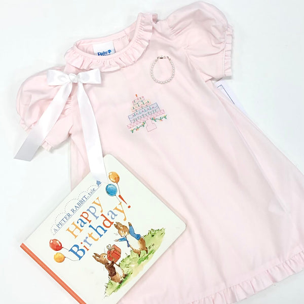 Bailey Boys Girls Birthday Dress - Embroidered Cake