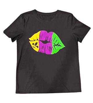 Mardi Gras Sequin Lips S/S Tee (Adult)