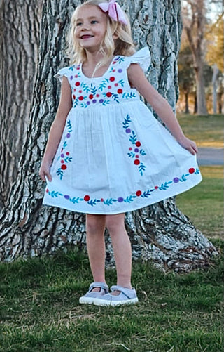 Cheeni Shelby Dress - White Embroidered