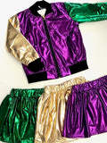 Belle Cher Mardi Gras Metallic Lame Jacket